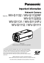 Panasonic WV-S1132RF Important Information Manual предпросмотр