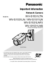 Panasonic WV-S1531LTN Important Information Manual предпросмотр