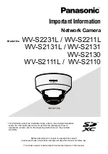 Panasonic WV-S2110 Important Information Manual preview