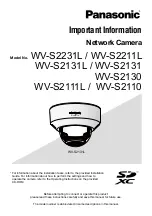 Preview for 1 page of Panasonic WV-S2231L Important Information Manual