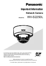 Panasonic WV-S2250L User Manual preview