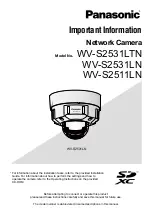 Предварительный просмотр 1 страницы Panasonic WV-S2531LN Important Information Manual