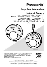 Предварительный просмотр 1 страницы Panasonic WV-S3111L Important Information Manual