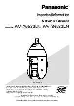 Предварительный просмотр 1 страницы Panasonic WV-S6532LN Important Information Manual