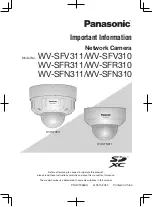 Panasonic WV-SFV311 Important Information Manual preview