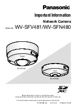 Preview for 1 page of Panasonic WV-SFV481 Important Information Manual