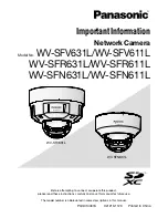 Panasonic WV-SFV631L Important Information Manual preview