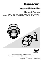 Предварительный просмотр 1 страницы Panasonic WV-SFV781L Important Information Manual