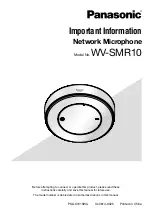Panasonic WV-SMR10 Important Information Manual preview