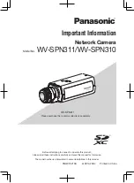 Предварительный просмотр 1 страницы Panasonic WV-SPN311 Important Information Manual