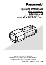 Preview for 1 page of Panasonic WV-SPN6FRL1 Operating Instructions Manual