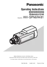 Предварительный просмотр 1 страницы Panasonic WV-SPN6R481 Operating Instructions Manual