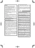 Предварительный просмотр 2 страницы Panasonic WV-SPW311AL Important Information Manual