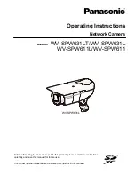 Предварительный просмотр 1 страницы Panasonic WV-SPW631L Operating Instructions Manual