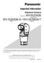 Preview for 1 page of Panasonic WV-SUD638 Important Information Manual