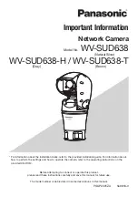 Предварительный просмотр 1 страницы Panasonic WV-SUD638 Important Information Manual