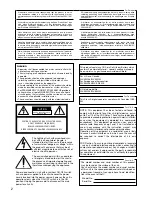 Preview for 2 page of Panasonic WV-SW396 Installation Manual