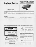 Panasonic WV-VF65B Instructions preview