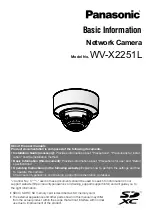 Предварительный просмотр 1 страницы Panasonic WV-X2251L Basic Information