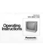 Panasonic WVBM1700 - 17" B/W MONITOR Operating Instructions Manual preview