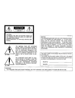 Предварительный просмотр 2 страницы Panasonic WVBM1900 - 19" B/W MONITOR Operating Instructions Manual