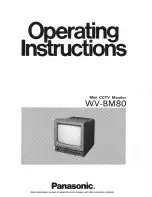 Panasonic WVBM80 - B&W MONITOR Operating Instructions Manual предпросмотр