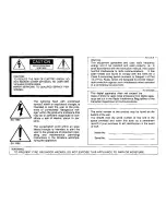 Предварительный просмотр 2 страницы Panasonic WVBP110 - MONITOR Operating Instructions Manual