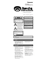 Preview for 1 page of Panasonic WVCF420 - CCTV Operating Instructions