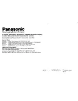 Preview for 92 page of Panasonic WVCLR830 - COLOR CCTV CAMERA Operating Instructions Manual