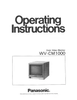 Preview for 1 page of Panasonic WVCM1000 - COLOR MONITOR Operating Instructions Manual