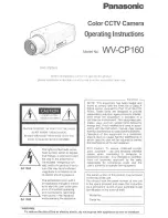 Panasonic WVCP160 - COLOR CCTV CAMERA Operating Instructions Manual preview