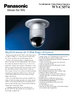 Preview for 1 page of Panasonic WVCS574 - COLOR CCTV CAMERA Specifications