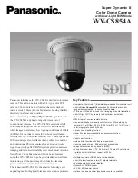 Предварительный просмотр 1 страницы Panasonic WVCS854A - COLOR CCTV CAMERA Specifications