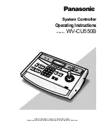 Panasonic WVCU550B - SYSTEM CONTROLLER Operating Instructions Manual preview