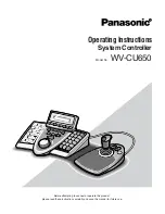 Preview for 1 page of Panasonic WVCU650 - SYSTEM CONTROLLER ADDENDUM Operating Instructions Manual