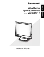 Panasonic WVLC1710 - LCD MONITOR Operating Instructions Manual preview