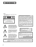 Предварительный просмотр 2 страницы Panasonic WVLC1710 - LCD MONITOR Operating Instructions Manual