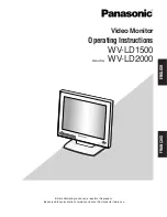 Panasonic WVLD1500 - 15" LCD Monitor Operating Instructions Manual preview