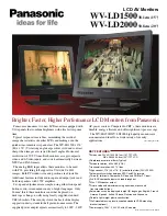 Preview for 1 page of Panasonic WVLD1500 - 15" LCD Monitor Specifications