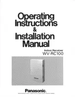 Panasonic WVRC100 - BROADCAST RECEIVER Operating Instructions & Installation Manual preview