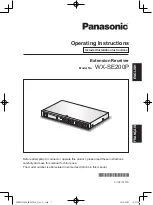 Preview for 1 page of Panasonic WX-SE200P Operating Instructions Manual