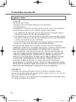 Preview for 70 page of Panasonic WX-SR204 Operating Instructions Manual