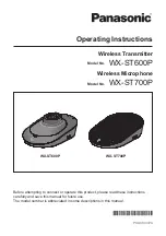 Предварительный просмотр 1 страницы Panasonic WX-ST600P Operating Instructions Manual