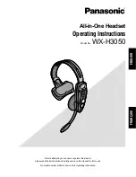 Предварительный просмотр 1 страницы Panasonic WXH3050 - ALL IN ONE HEADSET Operating Instructions Manual