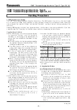 Preview for 1 page of Panasonic ZNR TYPE E Handling Precautions