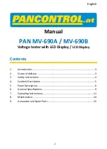 Предварительный просмотр 2 страницы PANCONTROL PAN MV-690A Manual