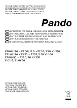 Pando E200/110 Installation, Use And Maintenance Instructions preview