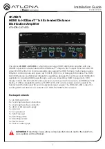 Preview for 1 page of Panduit ATLONA AT-HDR-CAT-4ED Installation Manual