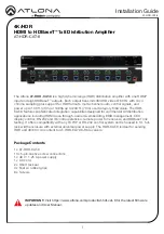 Preview for 1 page of Panduit ATLONA AT-HDR-CAT-8 Installation Manual