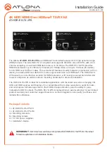 Panduit ATLONA HDR-EX-70-2PS Installation Manual preview